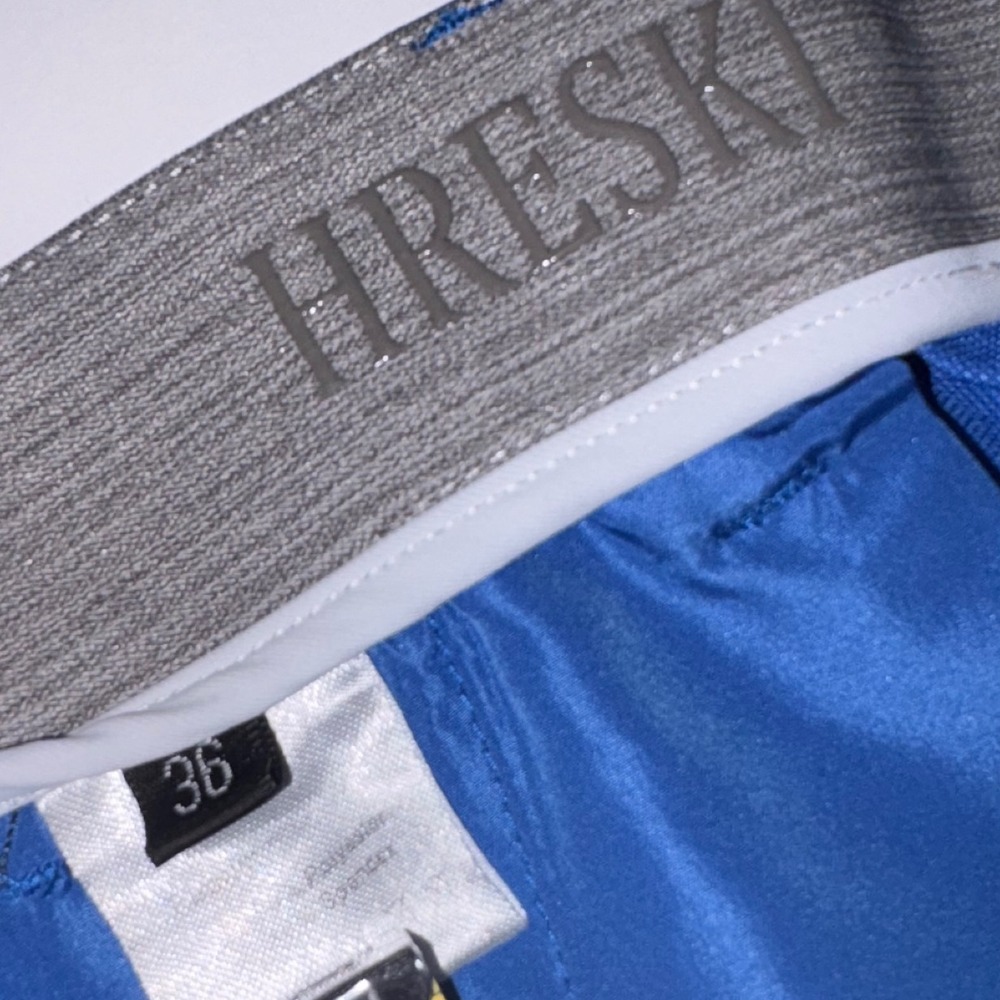 HRESKI Men's Blue Elastic Waist Golf Shorts Size 36 Casual Athletic - Picture 2 of 6